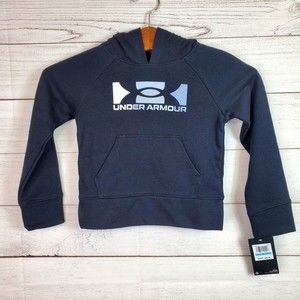Youth Boys Under Armour Size 5 Black Hooded Sweatshirt Hoodie NWT